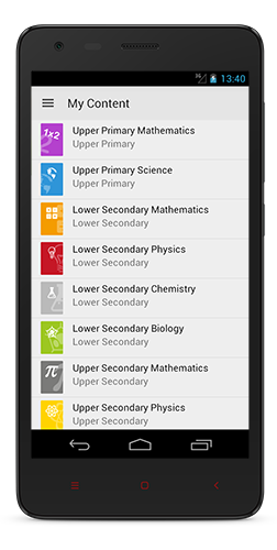 Screen from mLibro mobile app with content example