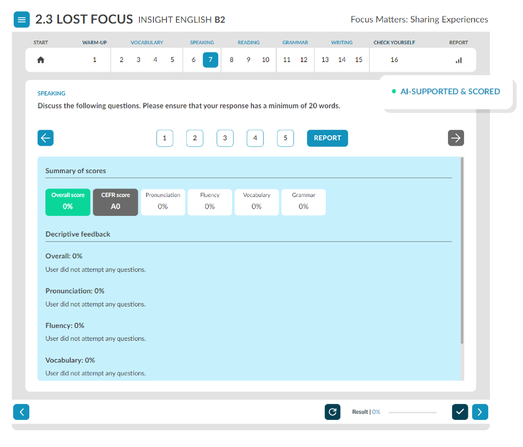 Machine learning algorithm  - for automatic grading of open activities