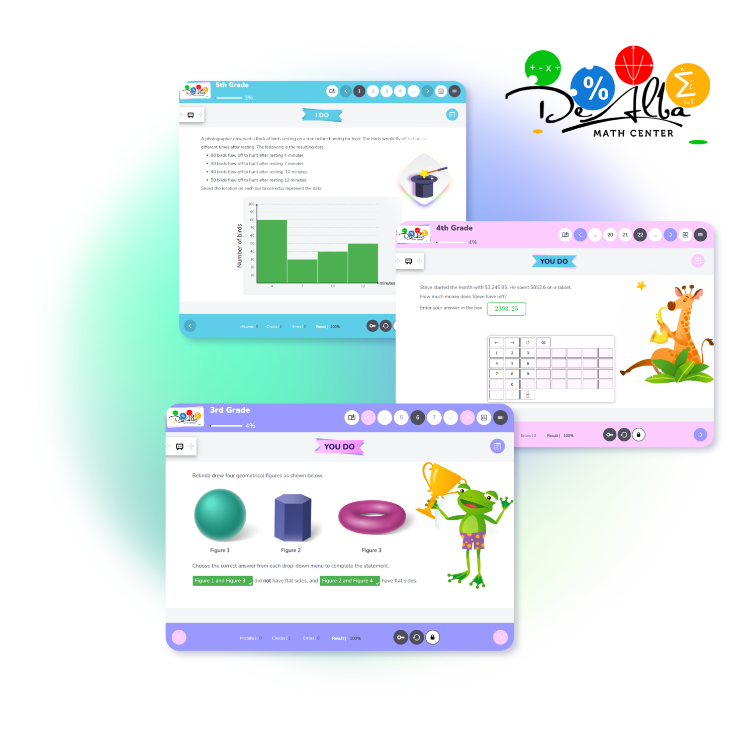How does De Alba Math Center use interactive education?